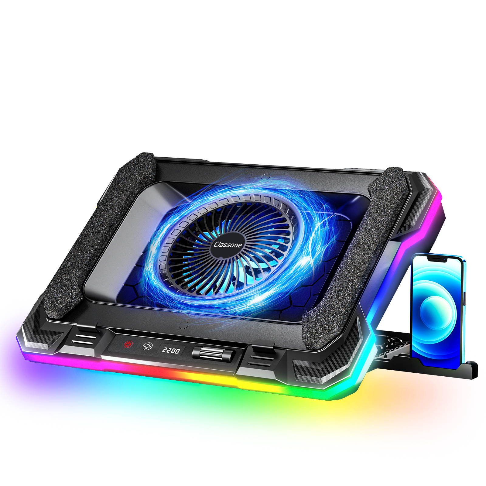 Classone GT100 1xFan 2xUSB 7xYükseklik 13"-17" Gaming Notebook Soğutucu Siyah