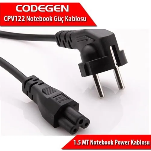 Codegen 1.5m Yonca Üçlü Notebook Power Kablosu