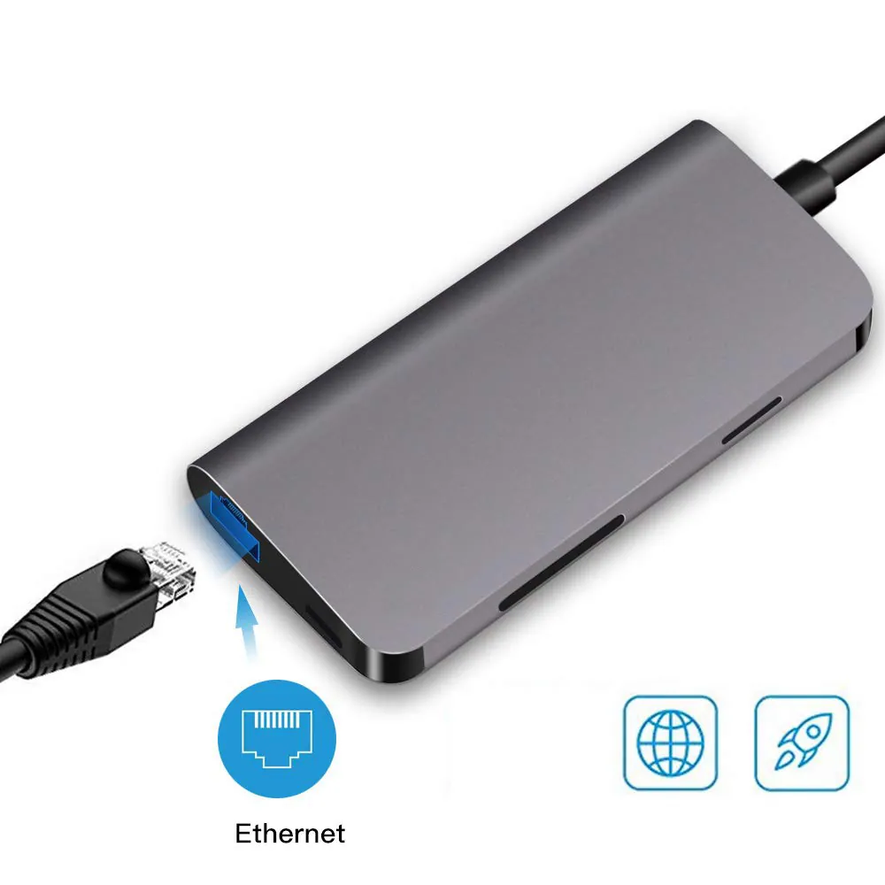 Codegen (Cdg-Cnv40) Usb3.1 Type-C to 3xUsb3.0/Hdmi/Usb3.1 Type-C/Rj45/Sd Hub