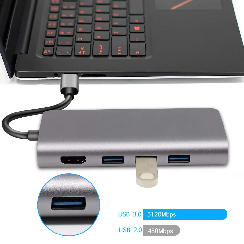 Codegen (Cdg-Cnv40) Usb3.1 Type-C to 3xUsb3.0/Hdmi/Usb3.1 Type-C/Rj45/Sd Hub