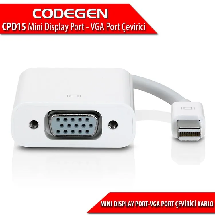 Codegen (CDP15) Mini Display Port to VGA Dönüştürücü