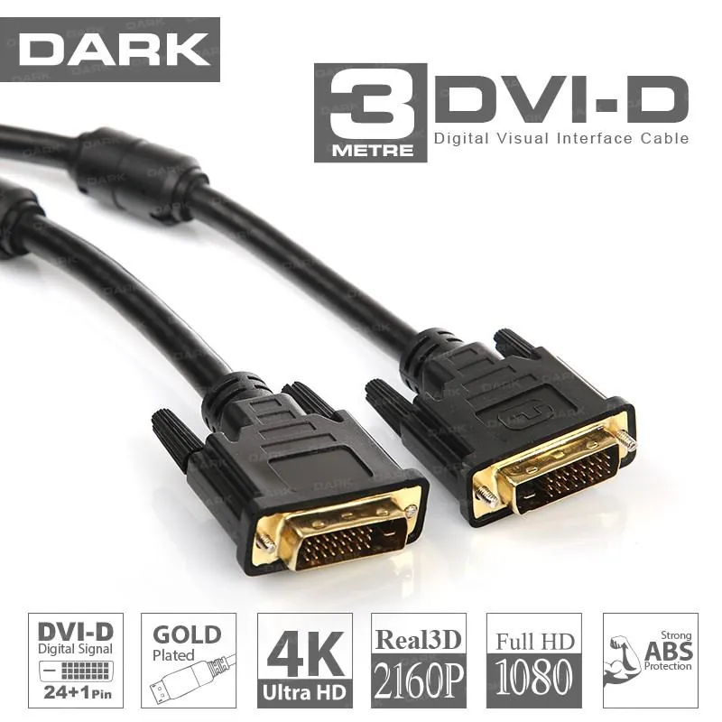 DARK (Dk-Cb-Dvil300) E/e Dvi 24+1 3 Metre Dvi Görüntü Kablosu