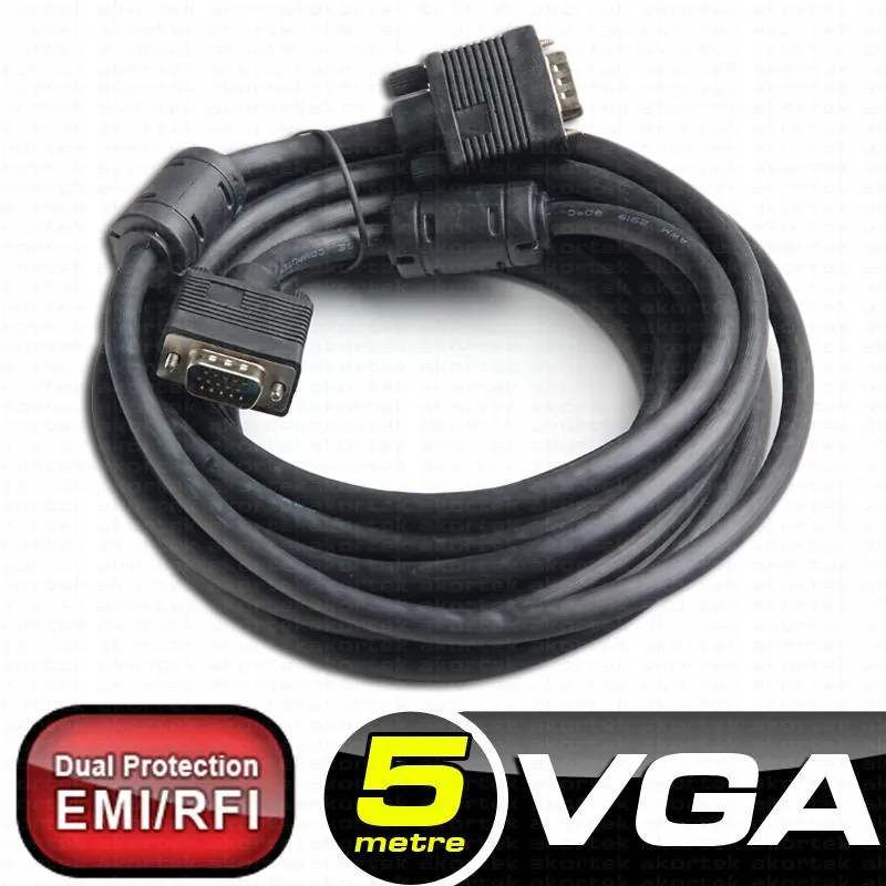 DARK DK-CB-VGAL500 5M Ferrit Core EMI RFI Filtreli VGA Kablo