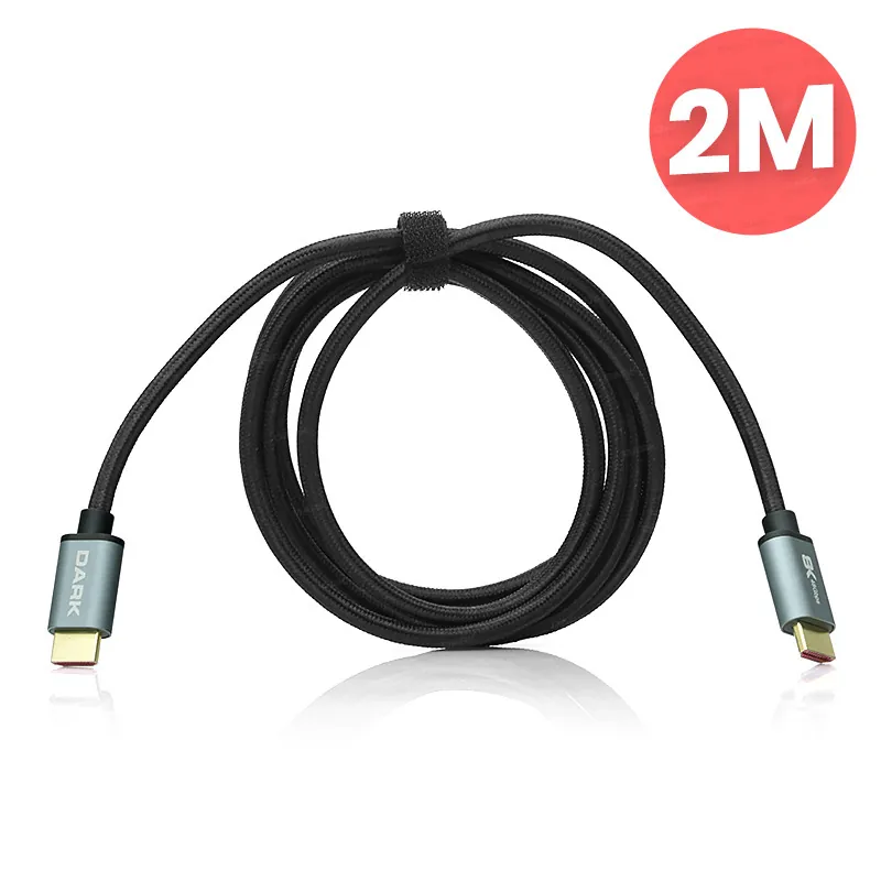 Dark (DK-HD-CV21L200G) 2m 8K-HDMI 2.1 Kablo Aluminyum Başlık