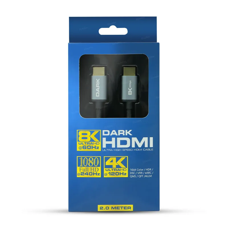 Dark (DK-HD-CV21L200G) 2m 8K-HDMI 2.1 Kablo Aluminyum Başlık