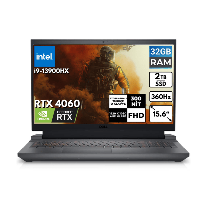 Dell G15 5530 G155530017U i9-13900HX 32GB 2TB SSD 8GB RTX4060 15.6" DOS