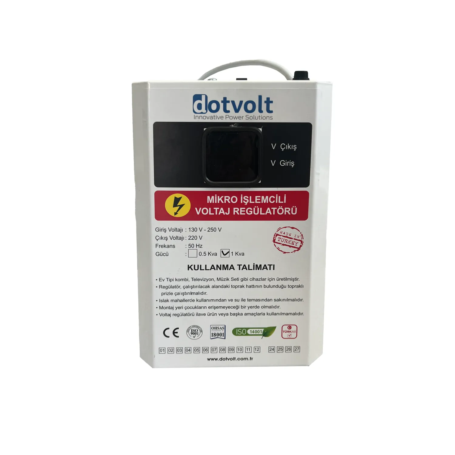 Dotvolt Volt MN 2000 VA Mono/Faze Voltaj Regülatörü (Kombi Regülatörü)