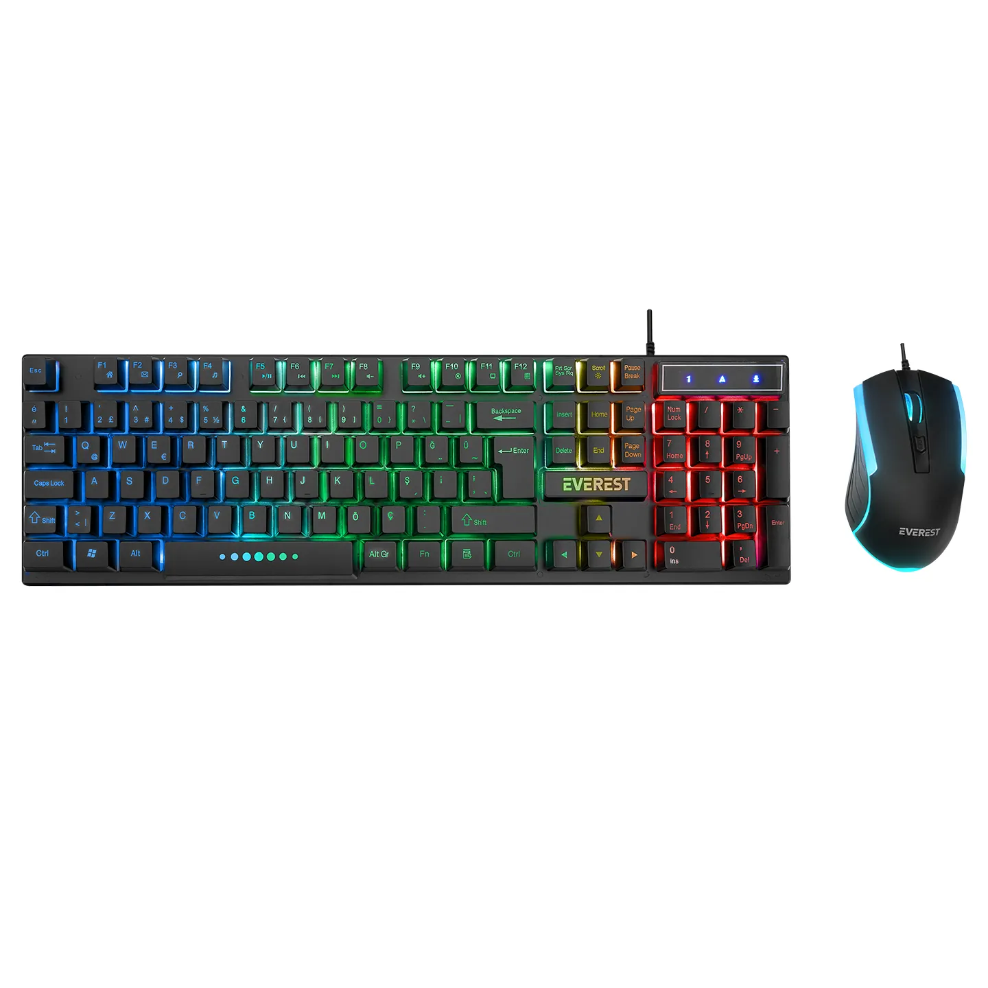 Everest Km-198 Luminax Siyah Q Gaming Oyuncu Klavye&Mouse Set