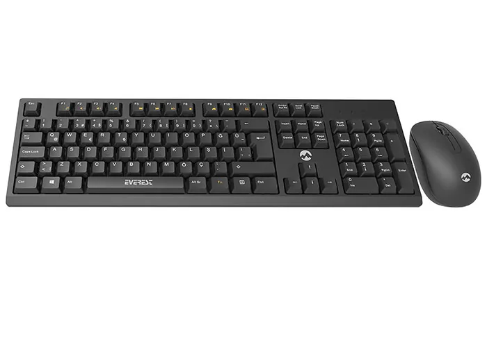 Everest Km-2510 Kablosuz Q Multimedia Klavye + Mouse Set Siyah
