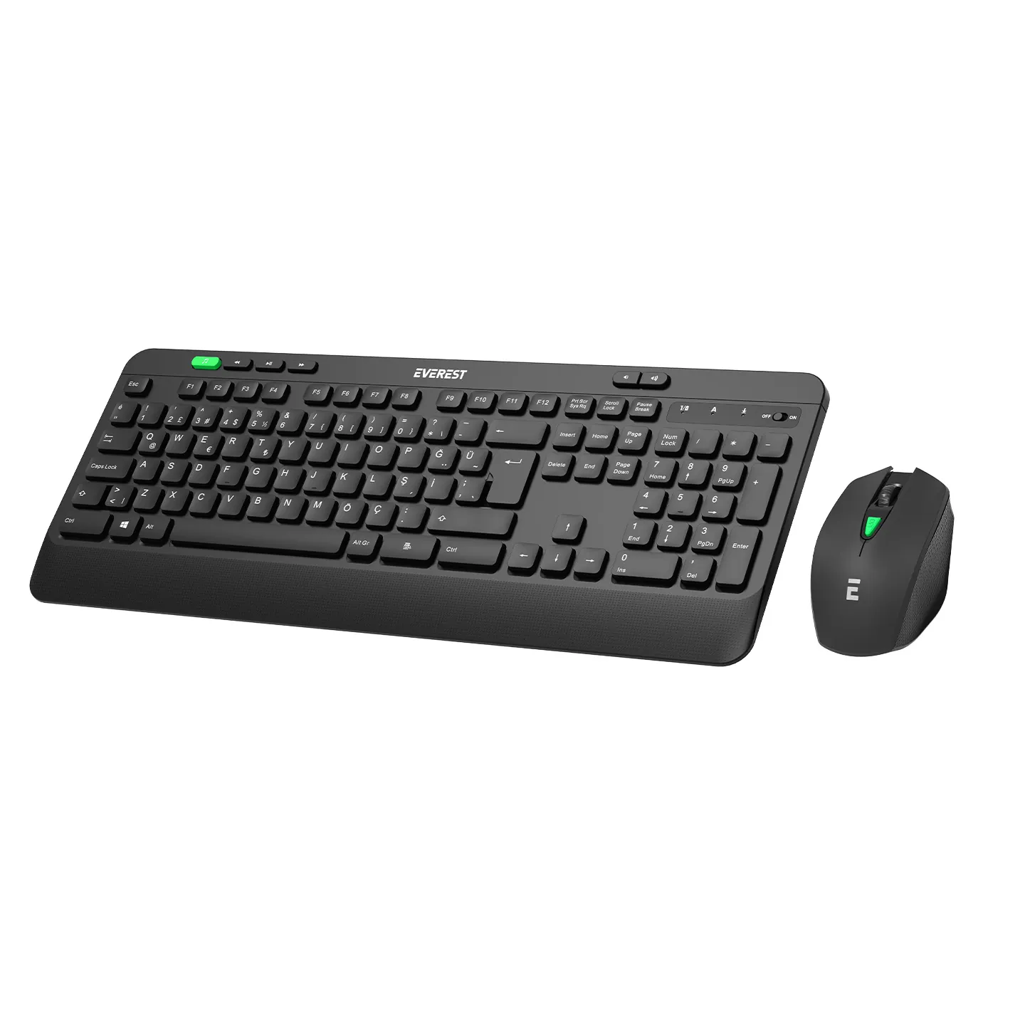 Everest KM-2620 Siyah USB Sessiz Kablosuz Q Multimedia Klavye&Mouse Set