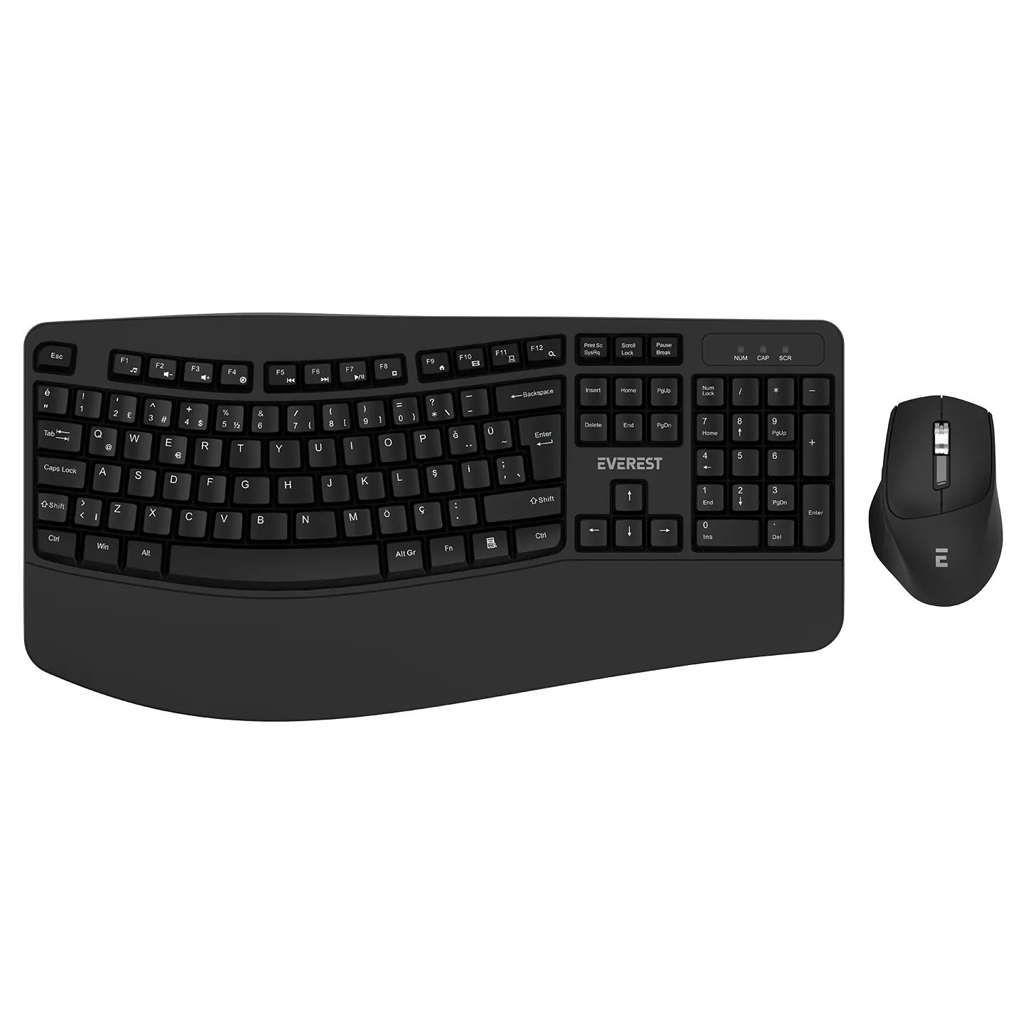 Everest Km-35 Comfy Siyah Kablosuz Ergonomik Q Multimedia Klavye&Mouse Set
