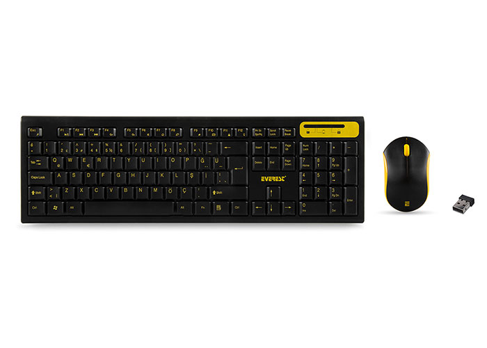 Everest Km-5535 USB Siyah Multimedia Q Kablosuz Standart Klavye + Mouse Set