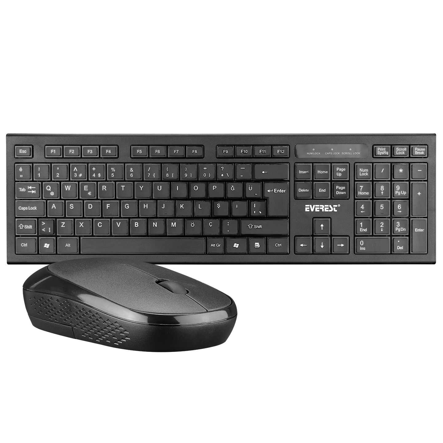 Everest Km-6121 Kablosuz Q Klavye + Mouse Set Siyah