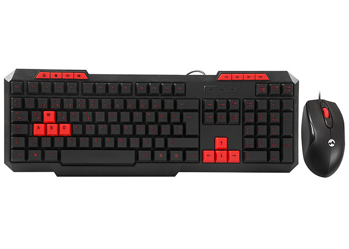 Everest KM-6825 USB Kablolu Multimedia Q Klavye + Mouse Set Siyah/Kırmızı