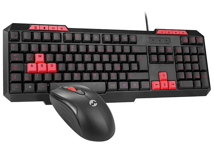 Everest KM-6825 USB Kablolu Multimedia Q Klavye + Mouse Set Siyah/Kırmızı