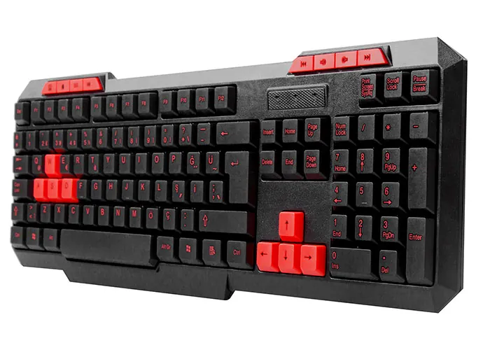 Everest KM-6825 USB Kablolu Multimedia Q Klavye + Mouse Set Siyah/Kırmızı