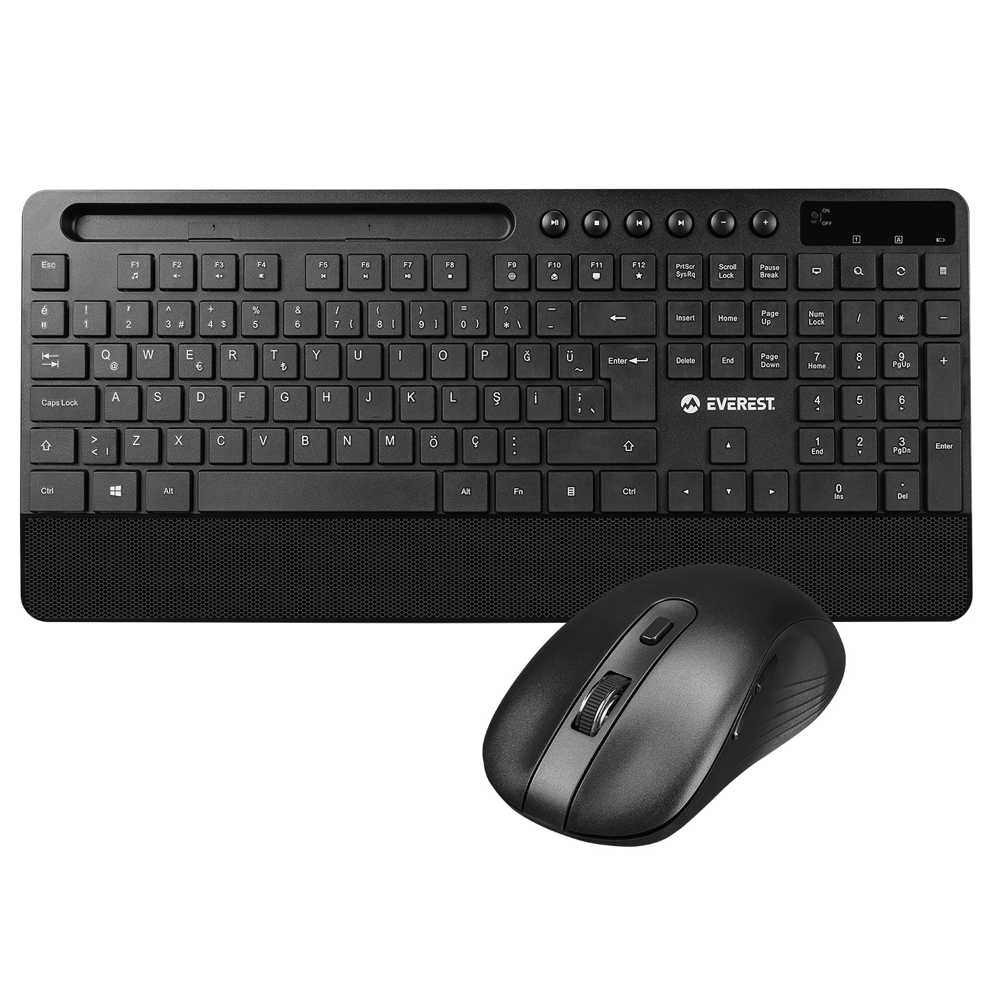 Everest Km-9676 Telefon Standlı Kablosuz Multimedia Q Klavye + Mouse Set