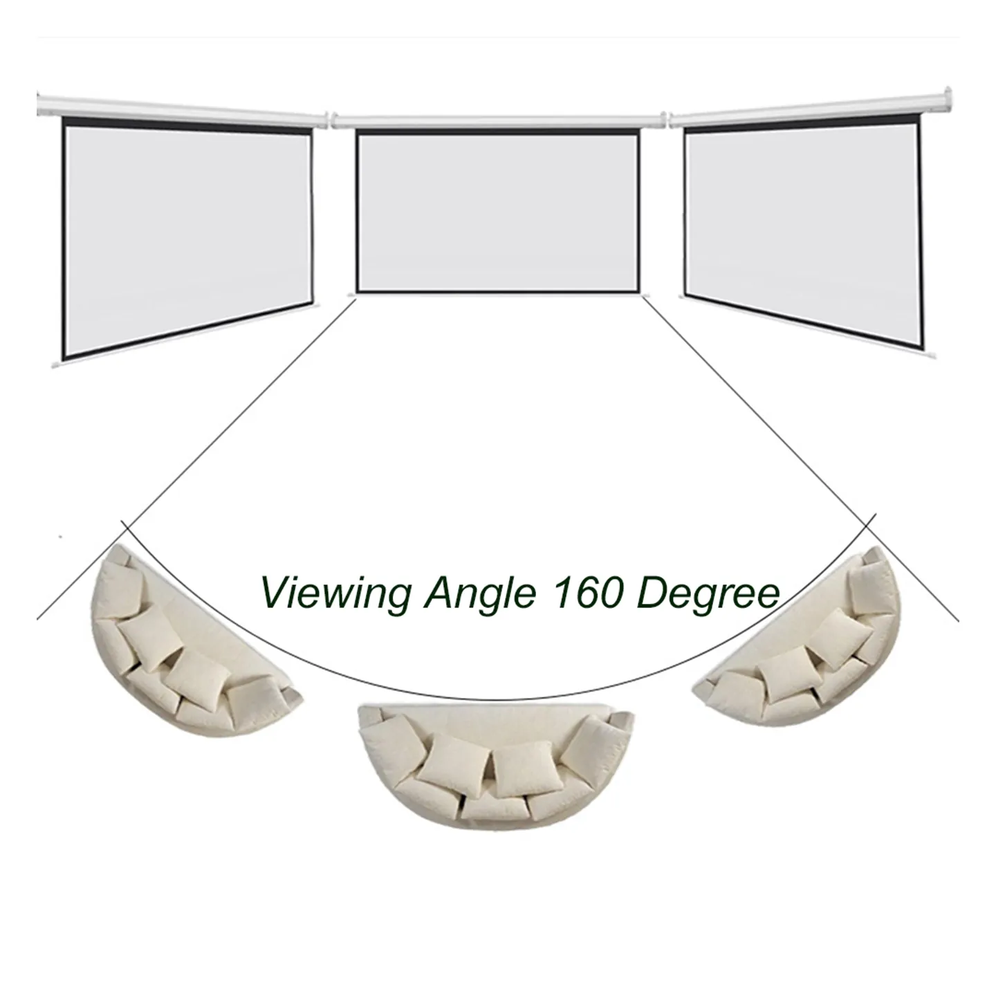 Everest MPP-200 200x200 Arkası Siyah Fonlu Storlu Projeksiyon Perde