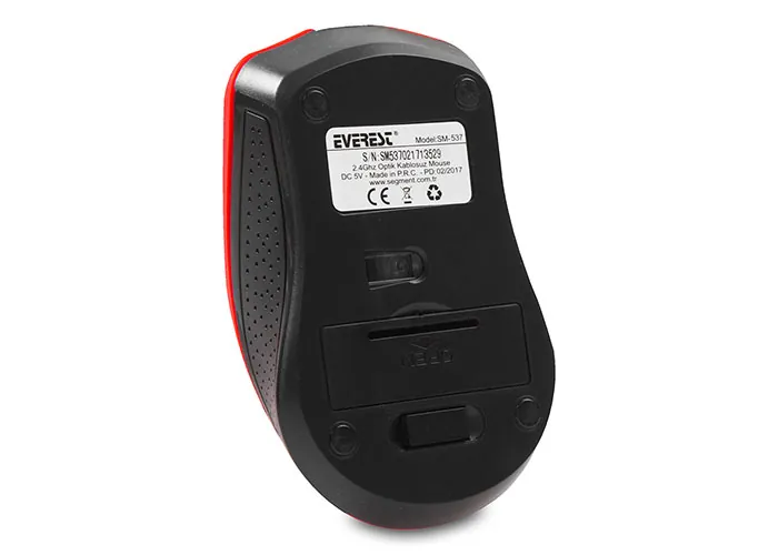 Everest SM-537 USB Kablosuz Optik Mouse Kırmızı