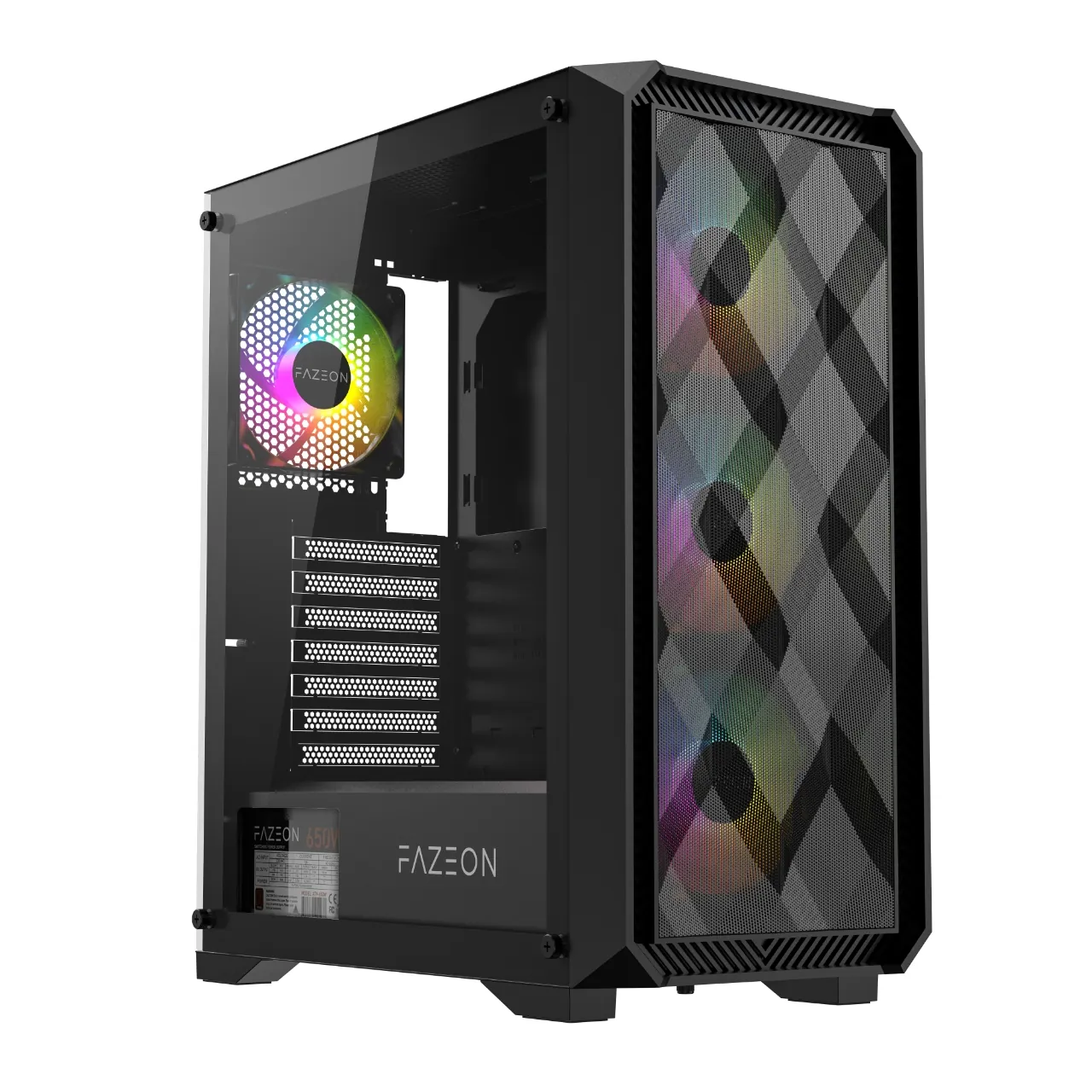 Fazeon F4 650W 80+ Bronze Mesh 4x120mm ARGB Fan ATX Kasa