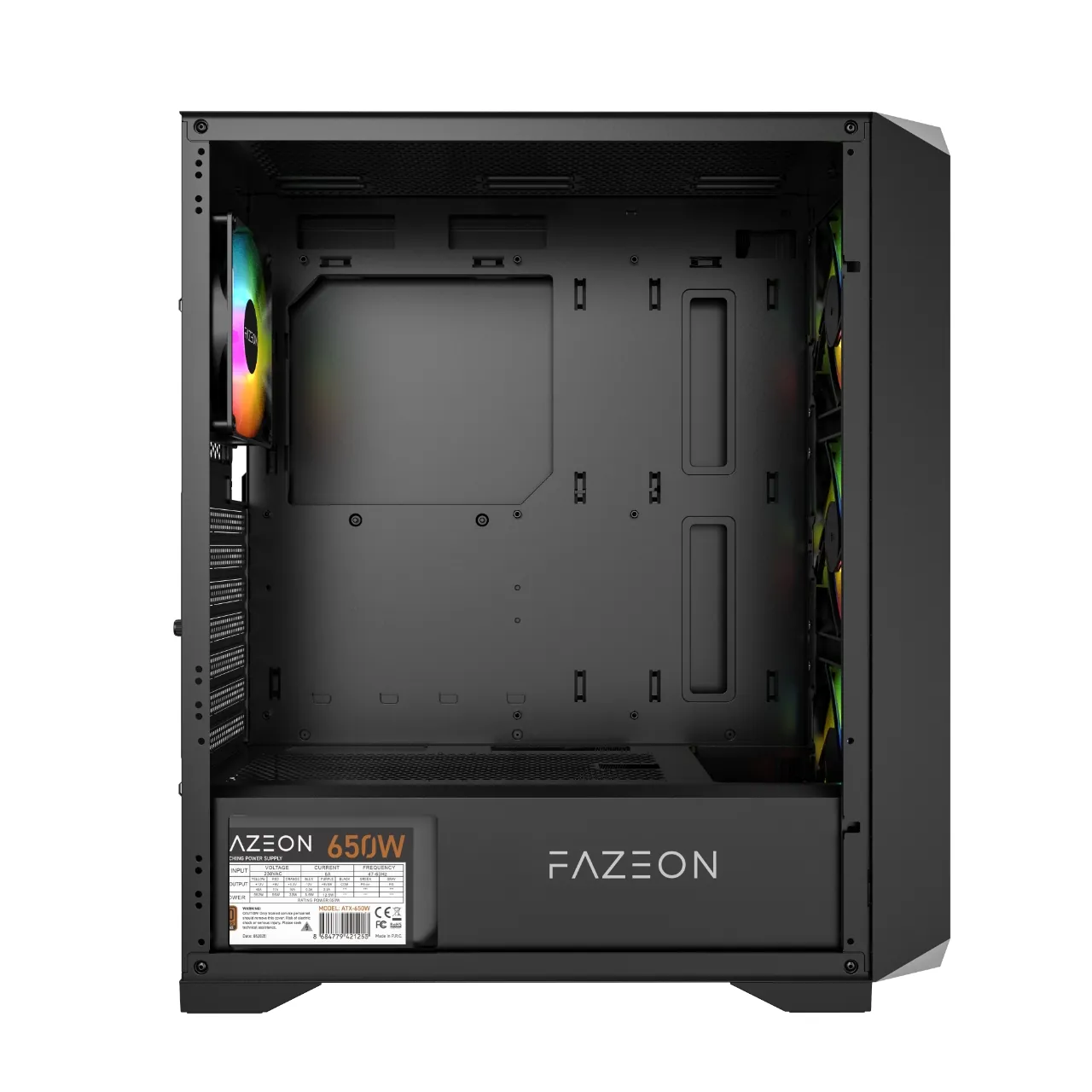 Fazeon F4 650W 80+ Bronze Mesh 4x120mm ARGB Fan ATX Kasa