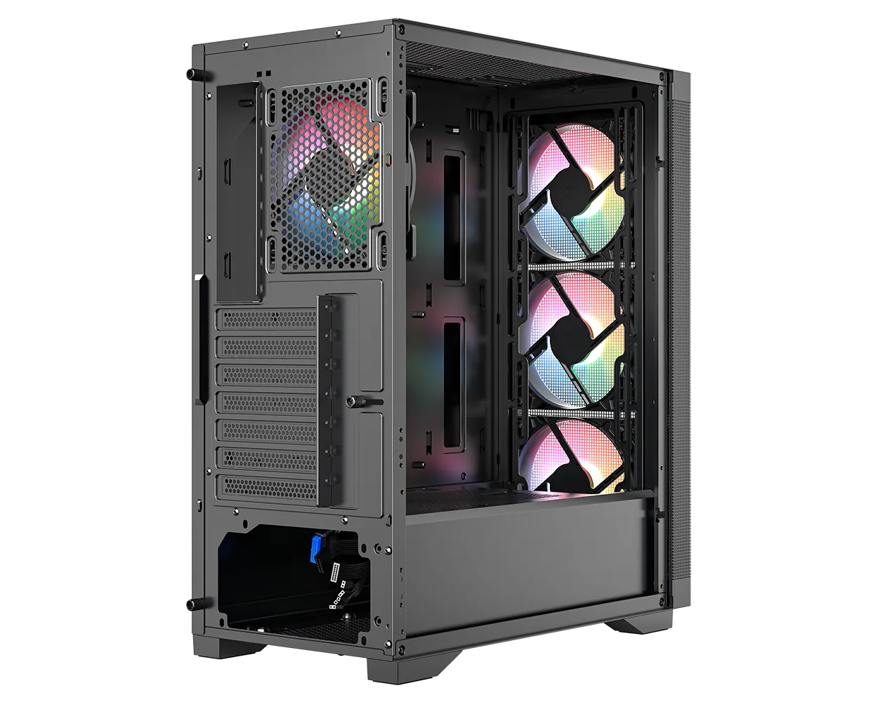 Frisby FC-9480G 600W 80+ Bronze USB3.0 4x12cm RGB Fan Siyah ATX Kasa