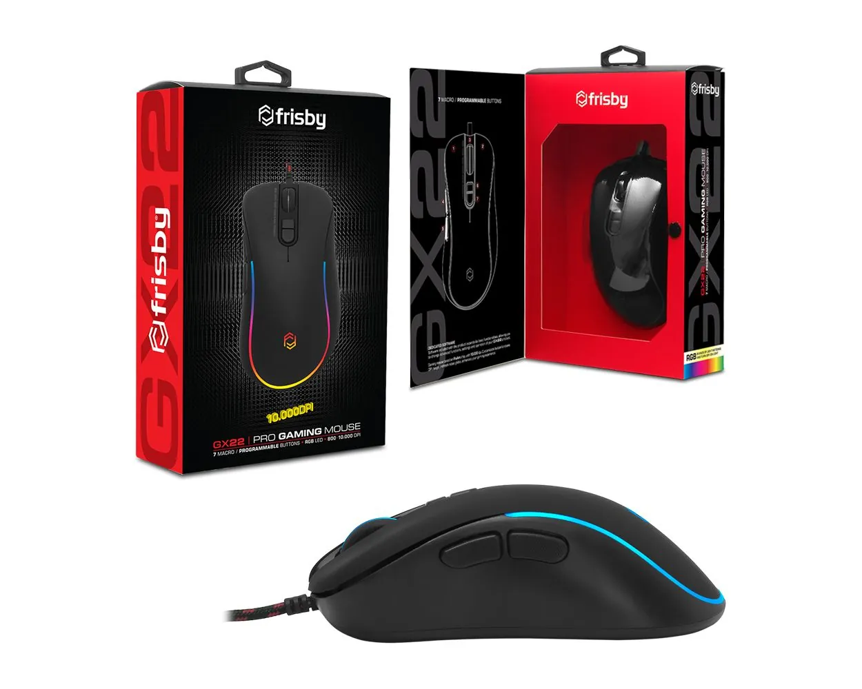 Frisby FM-G3335K GX22 USB Kablolu Gaming RGB Mouse Siyah