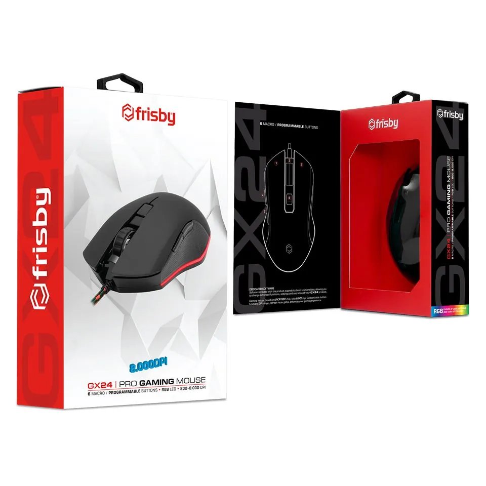 Frisby FM-G3345K GX24 USB Kablolu Gaming RGB Mouse Siyah