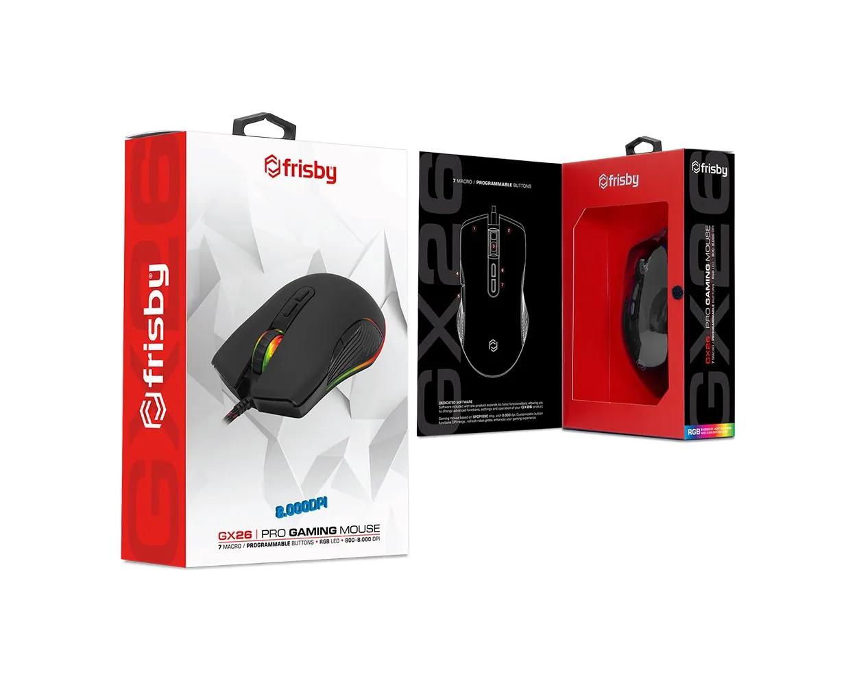 Frisby FM-G3350K GX26 USB Kablolu Gaming RGB Mouse Siyah