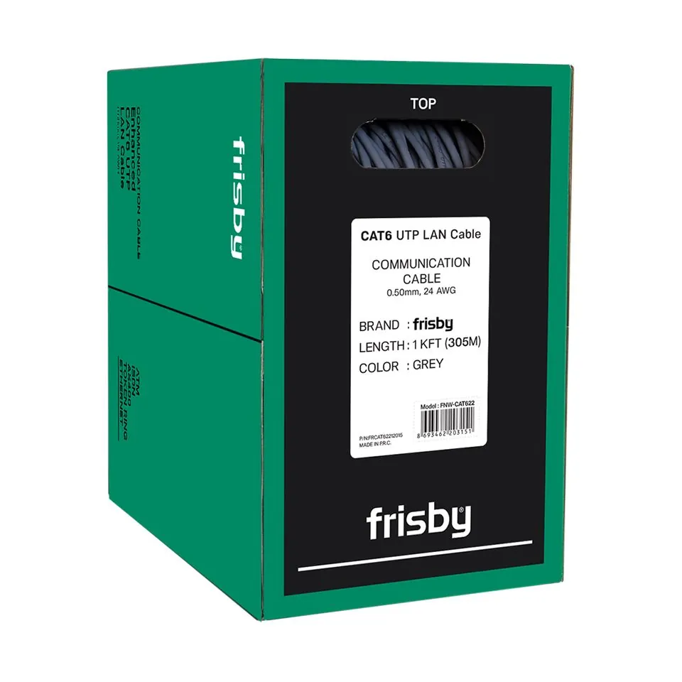 Frisby FNW-CAT622 Cat6 305m UTP Kablo Gri