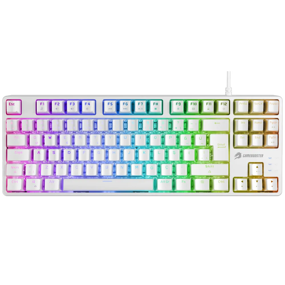 Gamebooster G23W Enigma RGB Red Switch Mekanik Beyaz Gaming Klavyesi