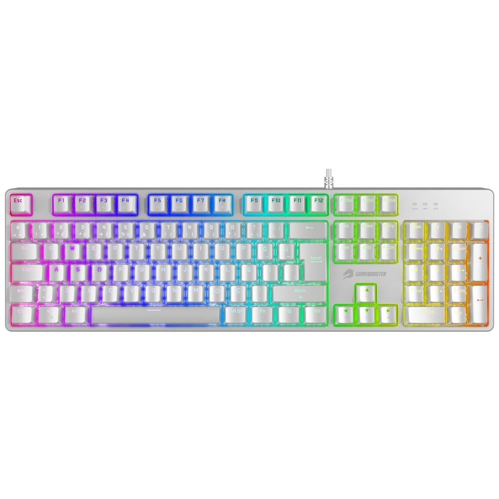 Gamebooster G24W Enigma Rainbow Red Switch Mekanik Beyaz Gaming Klavye
