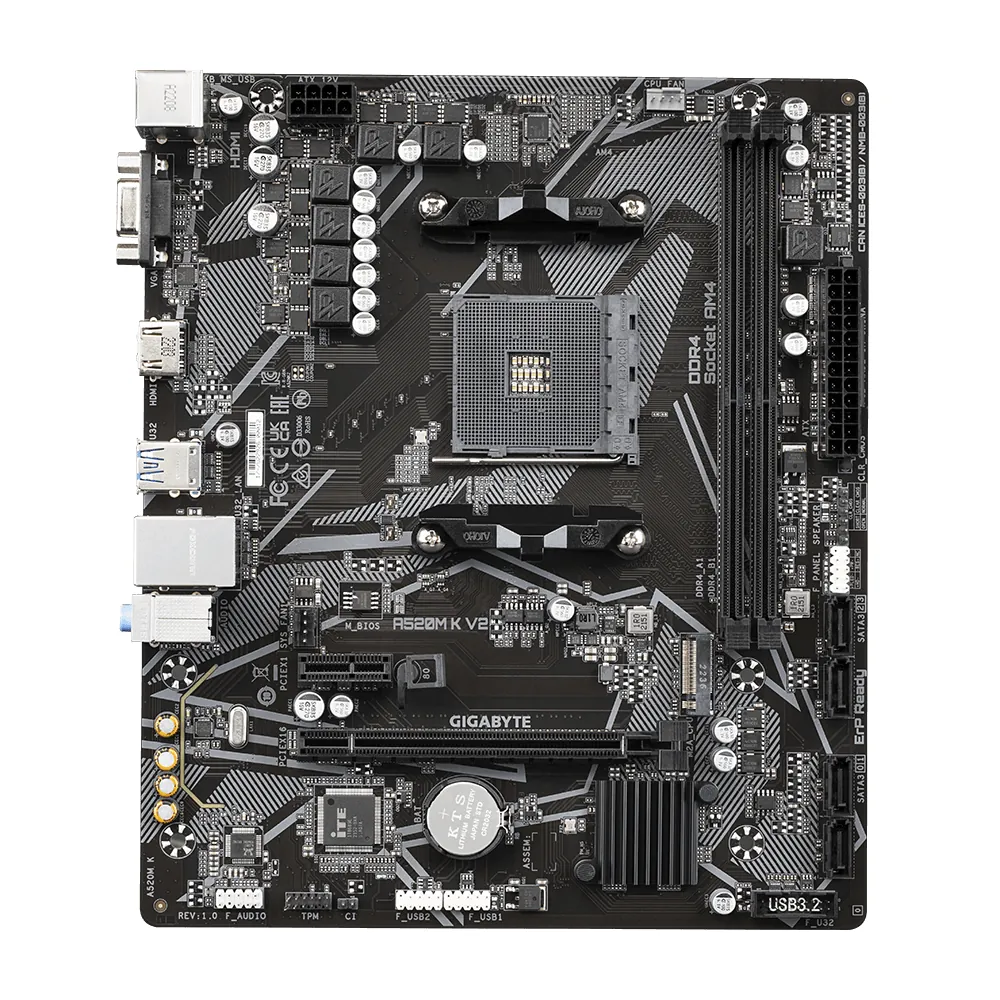 Gigabyte A520M-K-V2 AM4 DDR4 SES GLAN HDMI/VGA SATA3 USB3.2 mATX