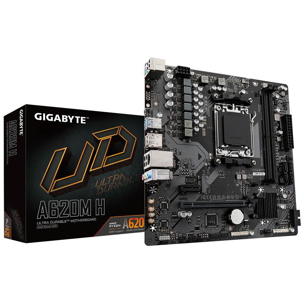 Gigabyte A620M-H AM5 DDR5 SES GLAN DP/HDMI SATA3 USB3.2 mATX
