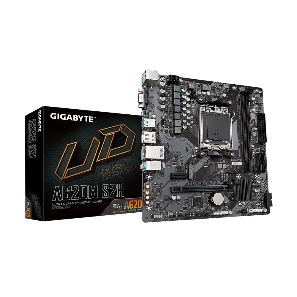 Gigabyte A620M-S2H AM5 DDR5 Ses GLAN DP/HDMI/VGA SATA3 USB3.2 mATX