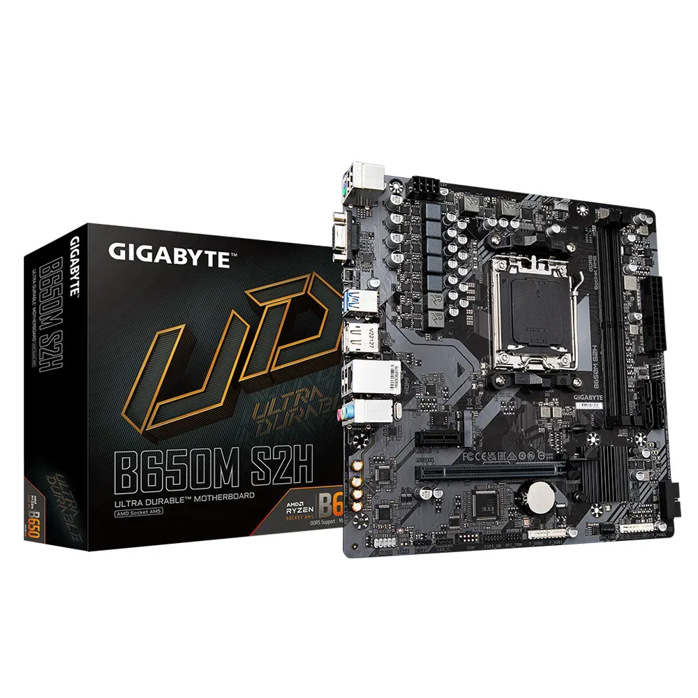 Gigabyte B650M-S2H AM5 DDR5 Ses Glan DP/HDMI/VGA SATA3 USB3.2 mATX