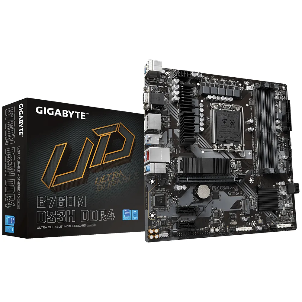 Gigabyte B760M DS3H DDR4 1700P DDR4 Ses Glan DP/HDMI SATA3 USB3.2 mATX