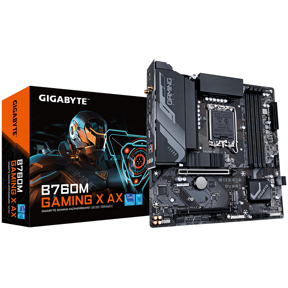 Gigabyte B760M-Gaming-X-AX-DDR5 1700P DDR5 Ses GLAN DP/HDMI SATA3 USB3.2 mATX