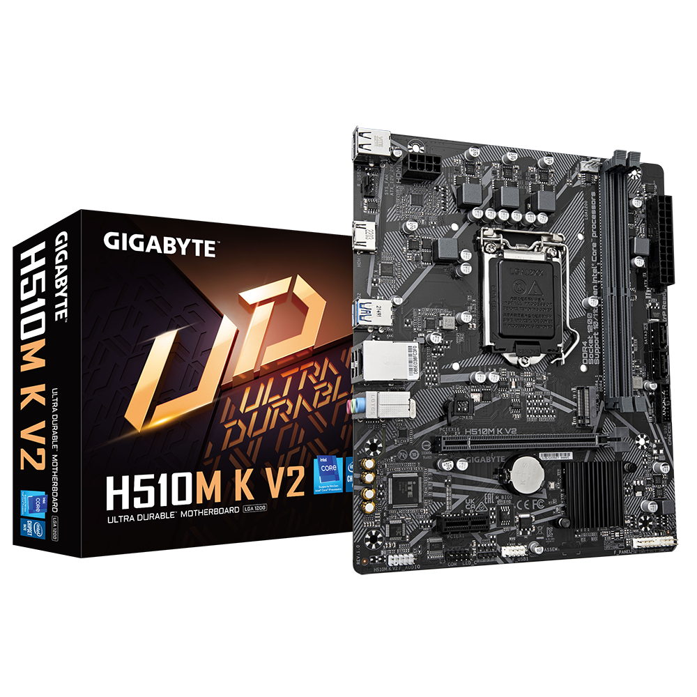 Gigabyte H510M-K V2 1200p DDR4 Ses GLAN HDMI SATA3 USB3.2 mATX