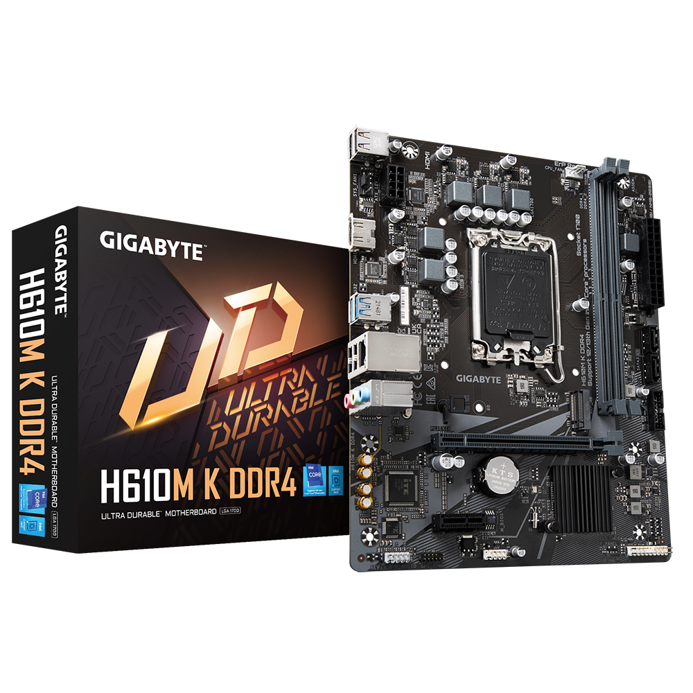 Gigabyte H610M-K DDR4 1700P DDR4 Ses GLAN HDMI SATA3 USB3.2 mATX