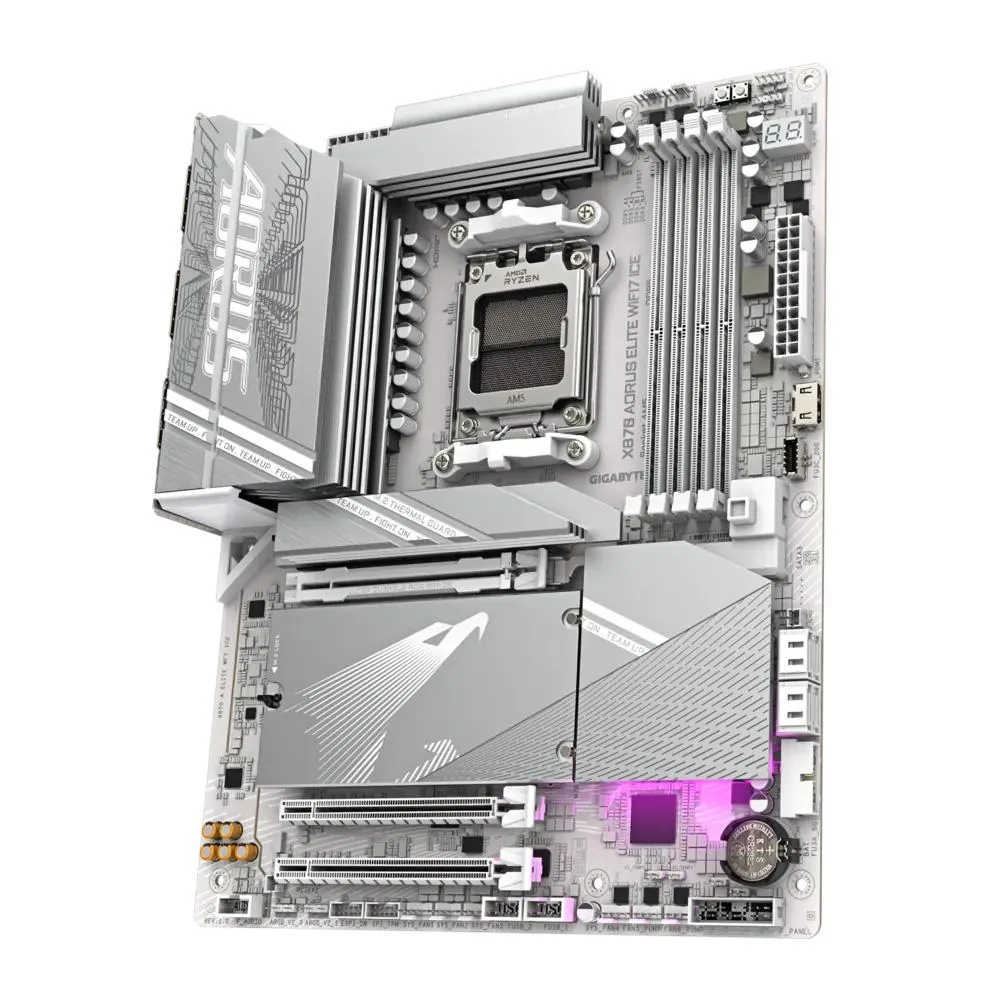 Gigabyte X870-Aorus-Elite-Wifi7-Ice AM5 DDR5 Ses Glan Hdmi/Usb4 Sata3 Usb3.2 Atx
