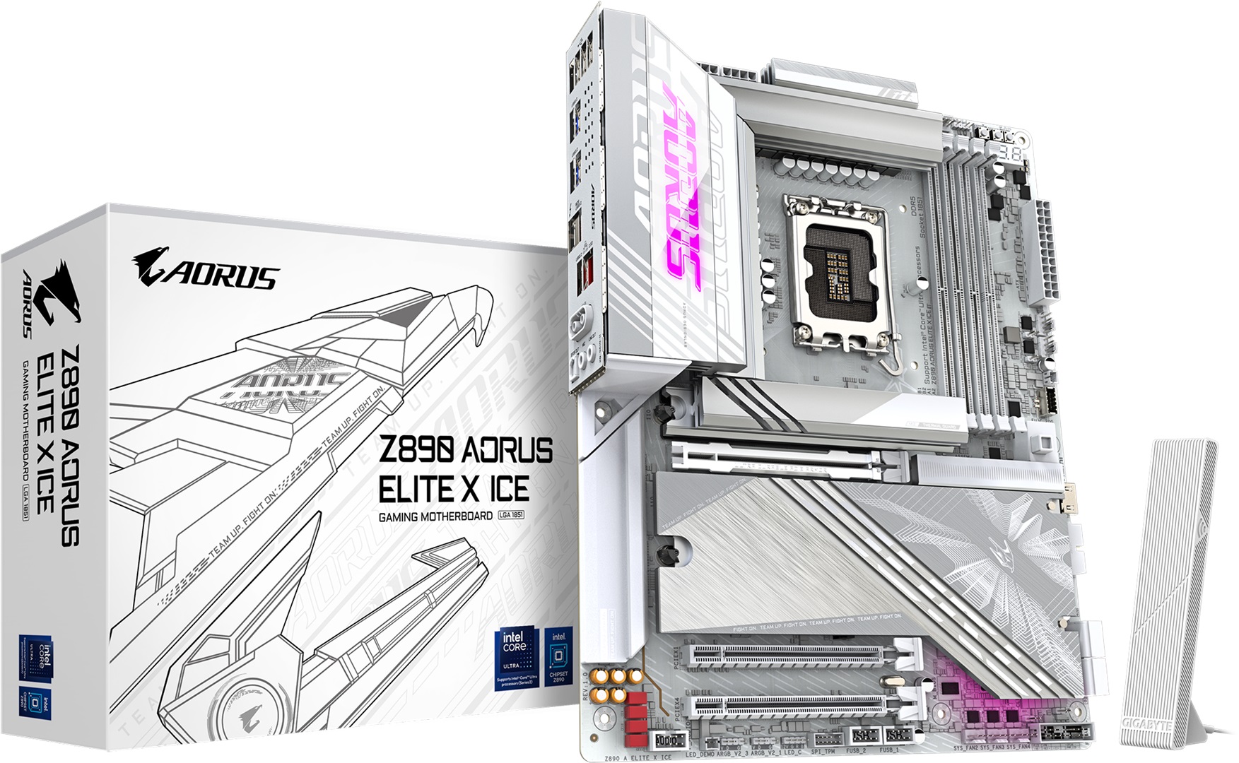 Gigabyte Z890-Aorus-Elite-X-Ice 1851P DDR5 Ses Glan HDMI/USB4 Sata3 Usb3.2 Atx