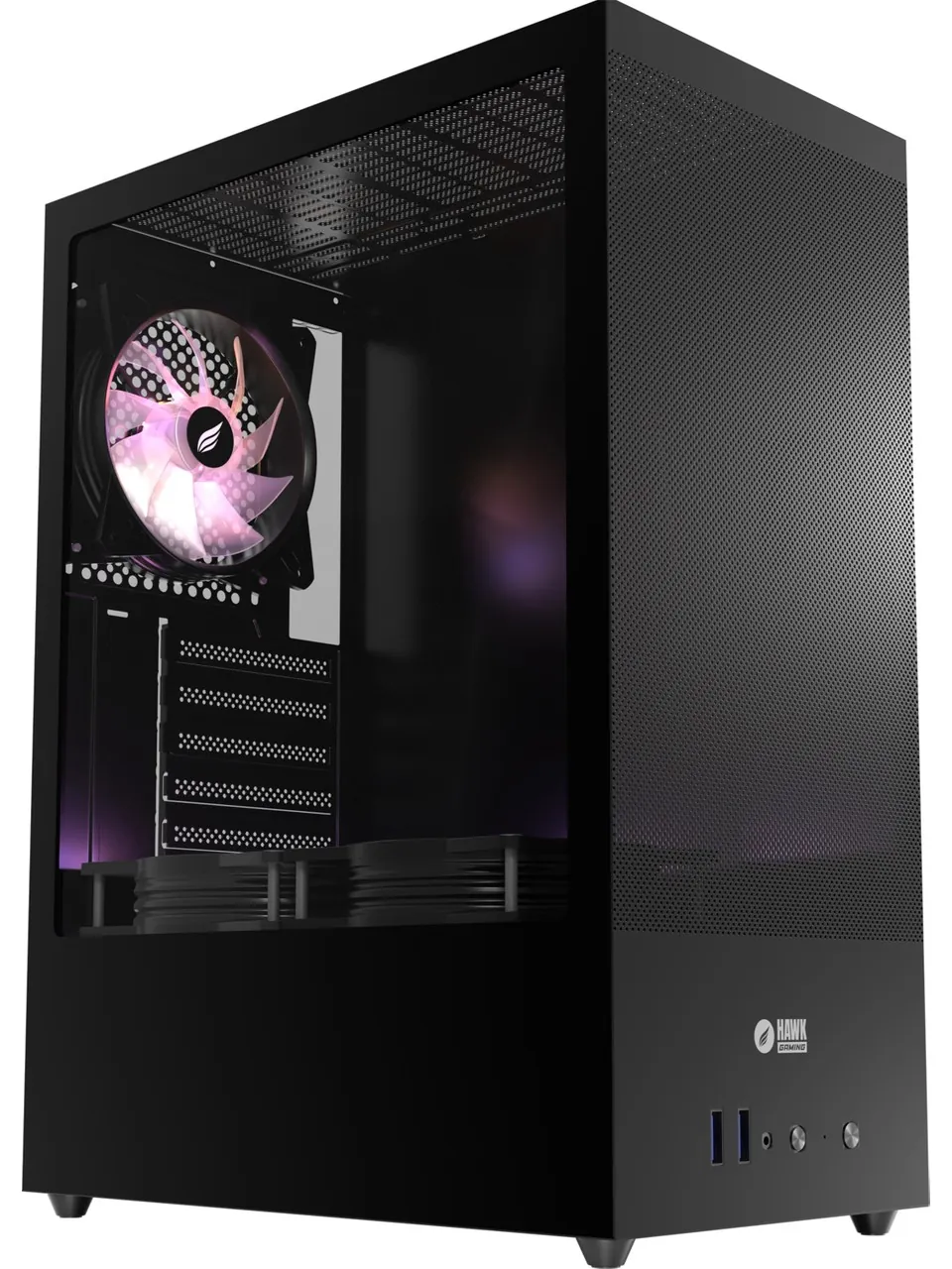 Hawk Gaming HC310-600W 600W RGB Mesh Mini Tower Siyah Gaming Kasa