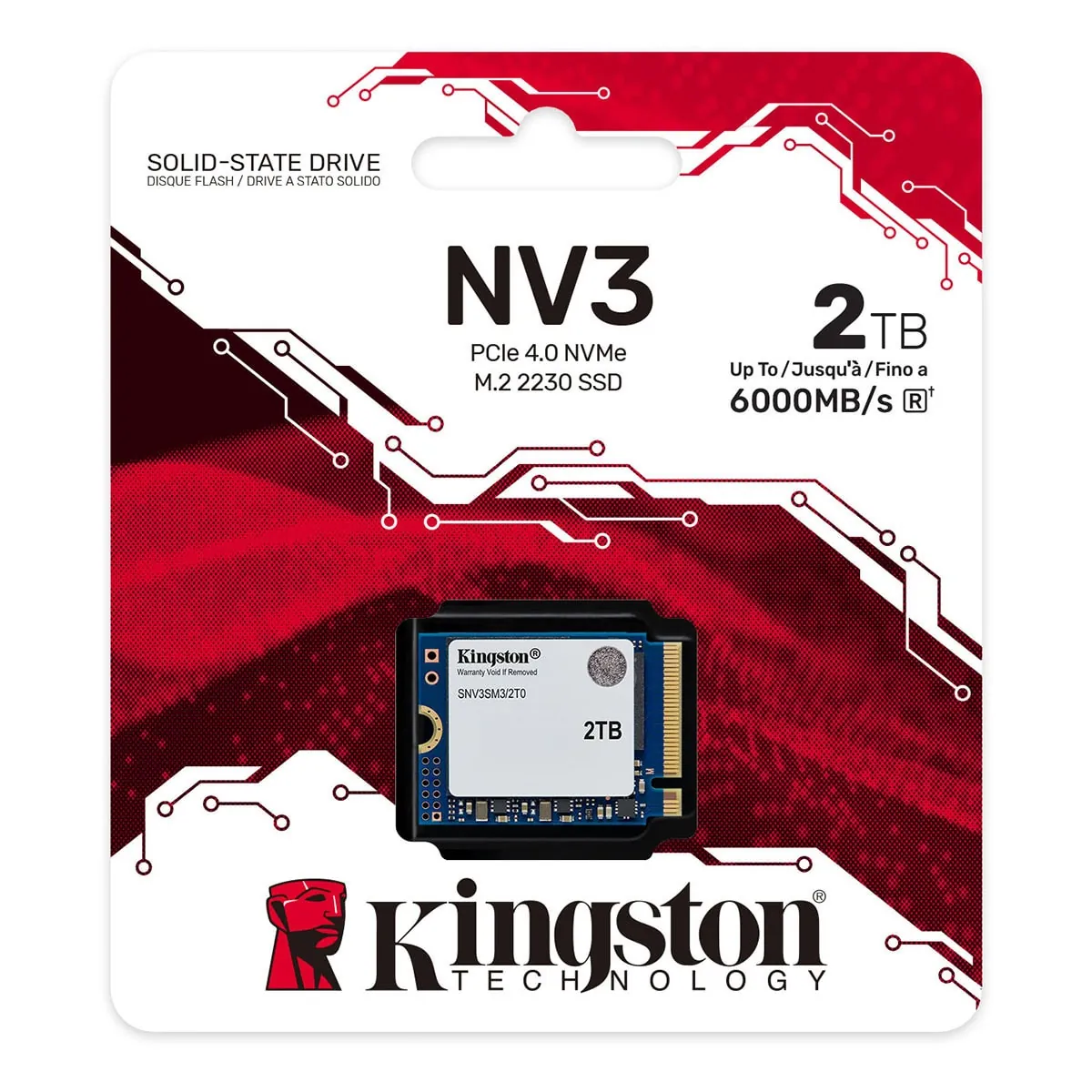 Kingston NV3 2 TB M.2 2230 NVMe Gen4 SSD 6000/5000 (SNV3SM3/2T0)