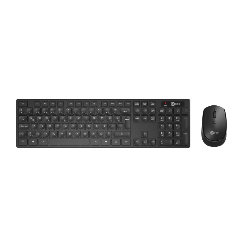 Lecoo KM2001 USB Kablosuz Klavye Mouse Set Siyah