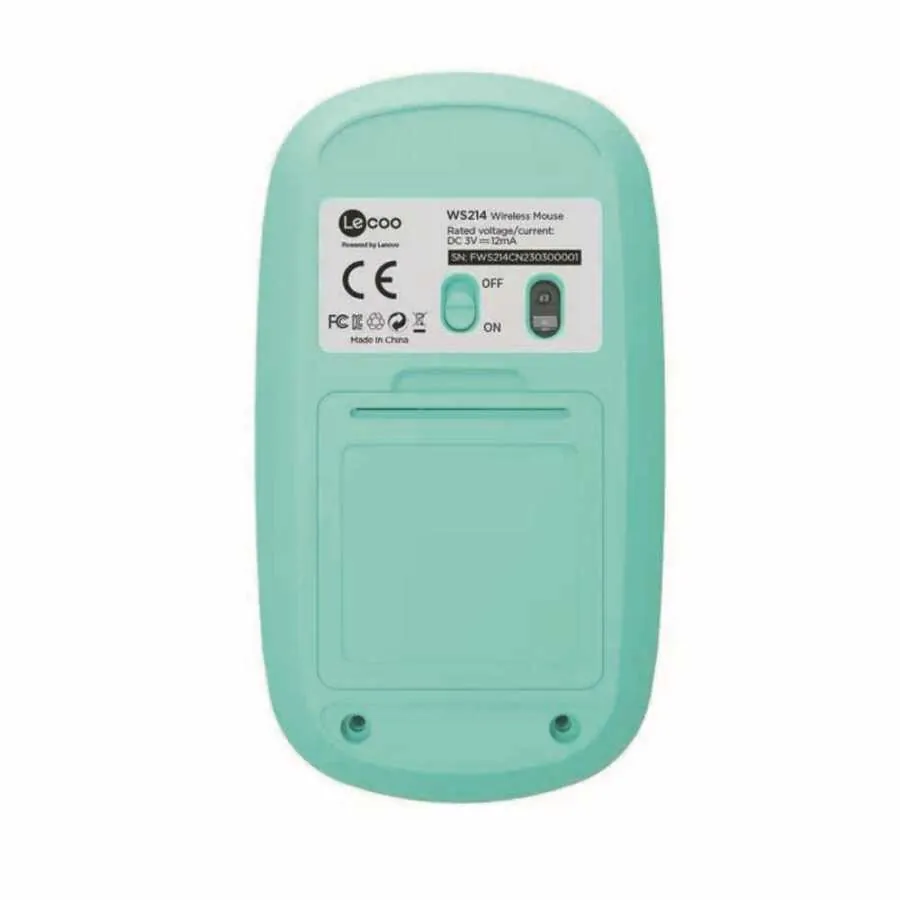 LeCoo WS214 USB Kablosuz Mouse Türkuaz