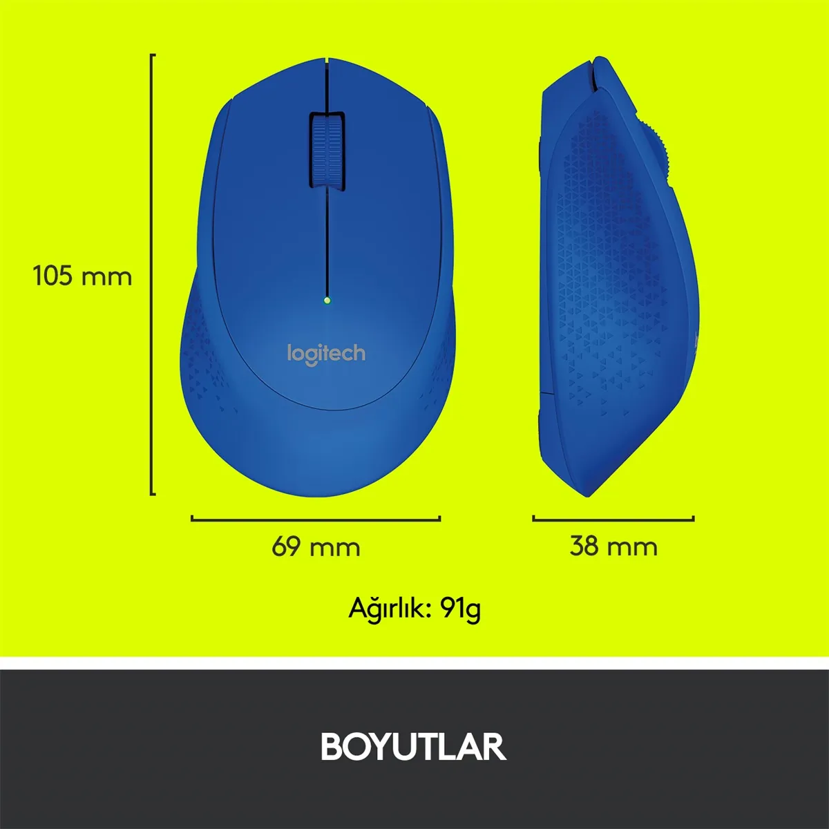 Logitech M280 Kablosuz Mouse Mavi (910-004290)