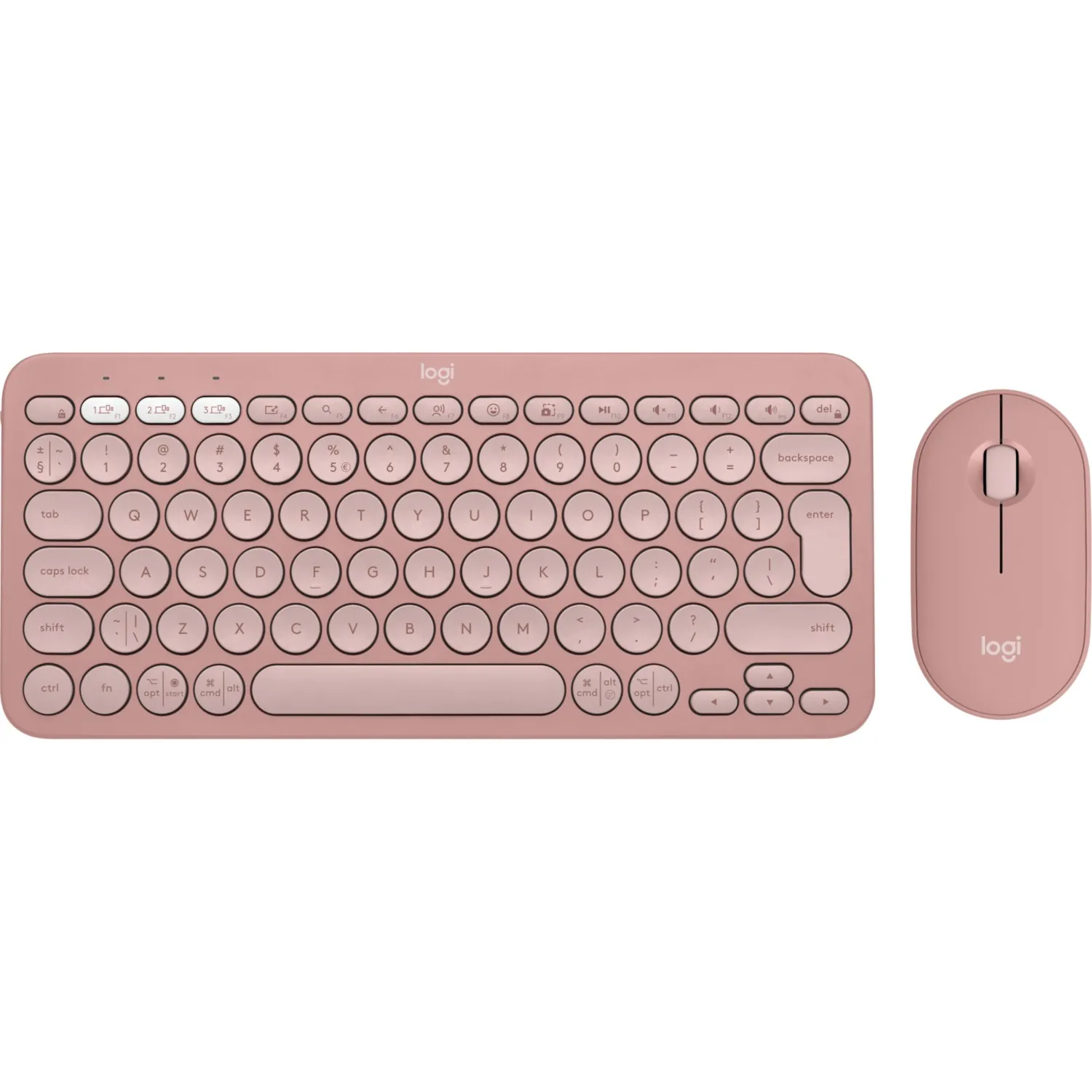 Logitech Pebble Kablosuz Q Klavye Mouse Set Pudra Pembe (920-012247)