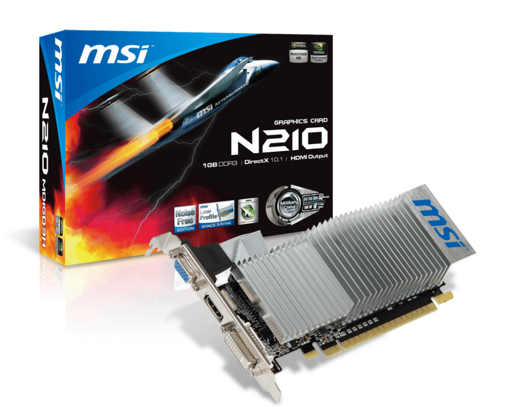 Msı Gf210 1Gb Ddr3 64Bit Hdmi/Dvi/Vga (N210-1Gd3H/Lp)