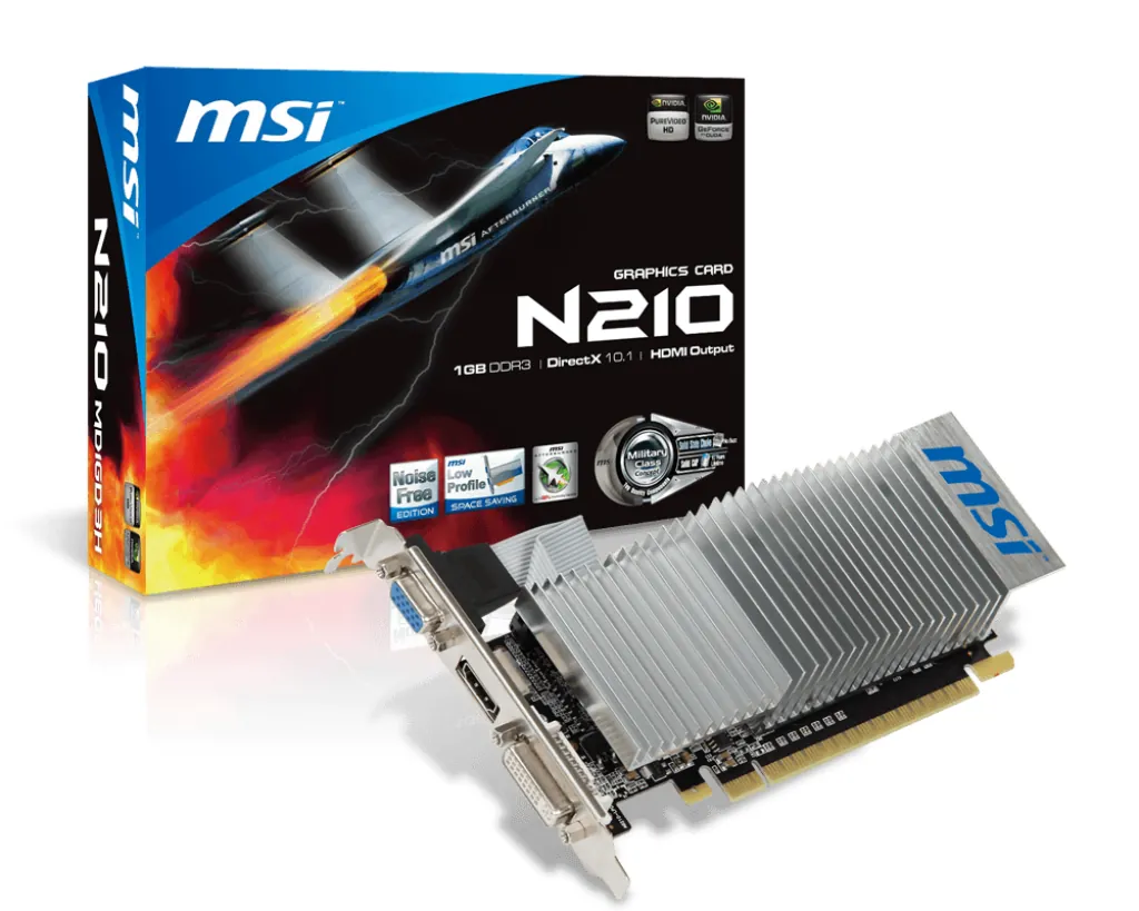 Msı Gf210 1Gb Ddr3 64Bit Hdmi/Dvi/Vga (N210-1Gd3H/Lp)